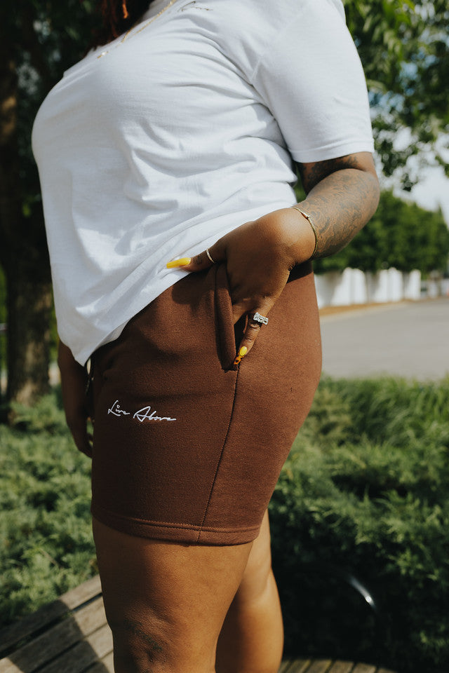 Signature French Terry Shorts- Chocolate Brown