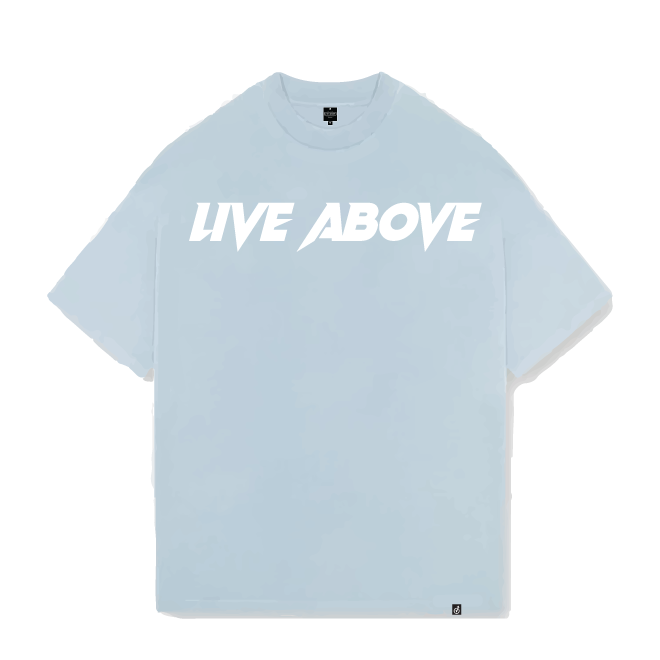 Vintage Oversized Rockstar Tee- Pale Blue