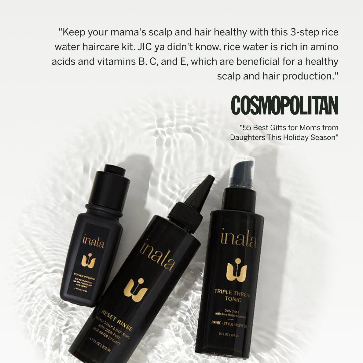 Rice Water Ritual Set - 3-Step Rice Water Hair Care System – Promotes Growth, Reduces Shedding, and Strengthens Strands