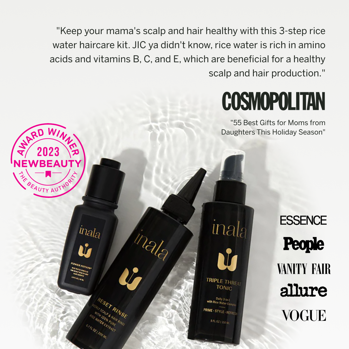 Rice Water Ritual Set - 3-Step Rice Water Hair Care System – Promotes Growth, Reduces Shedding, and Strengthens Strands