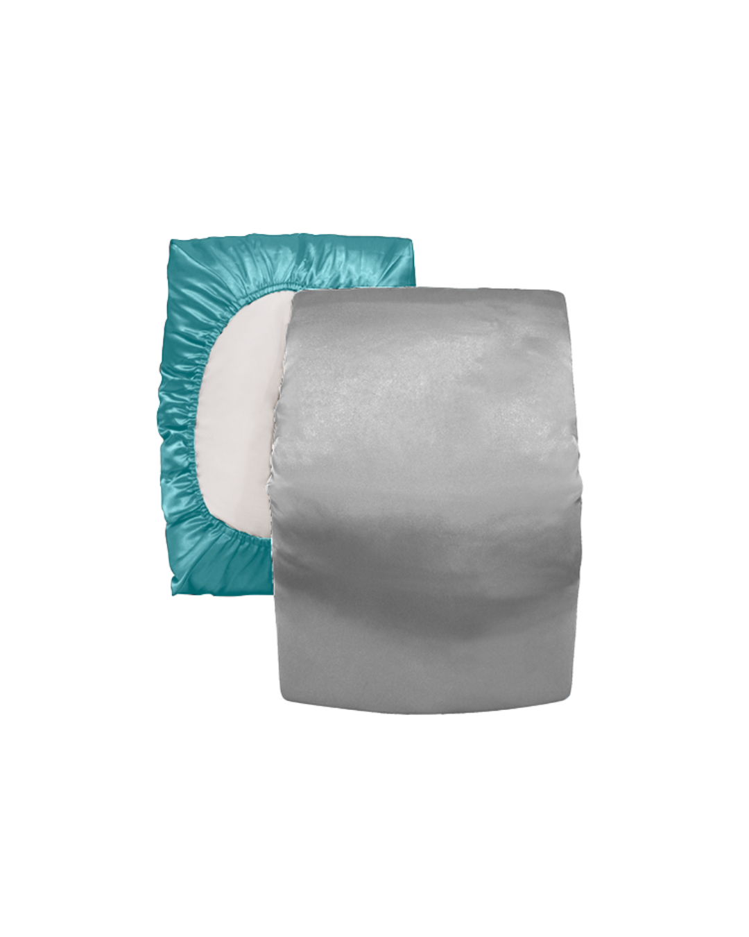 Aqua Blue Reversible Satin Bonnet Pillowcase
