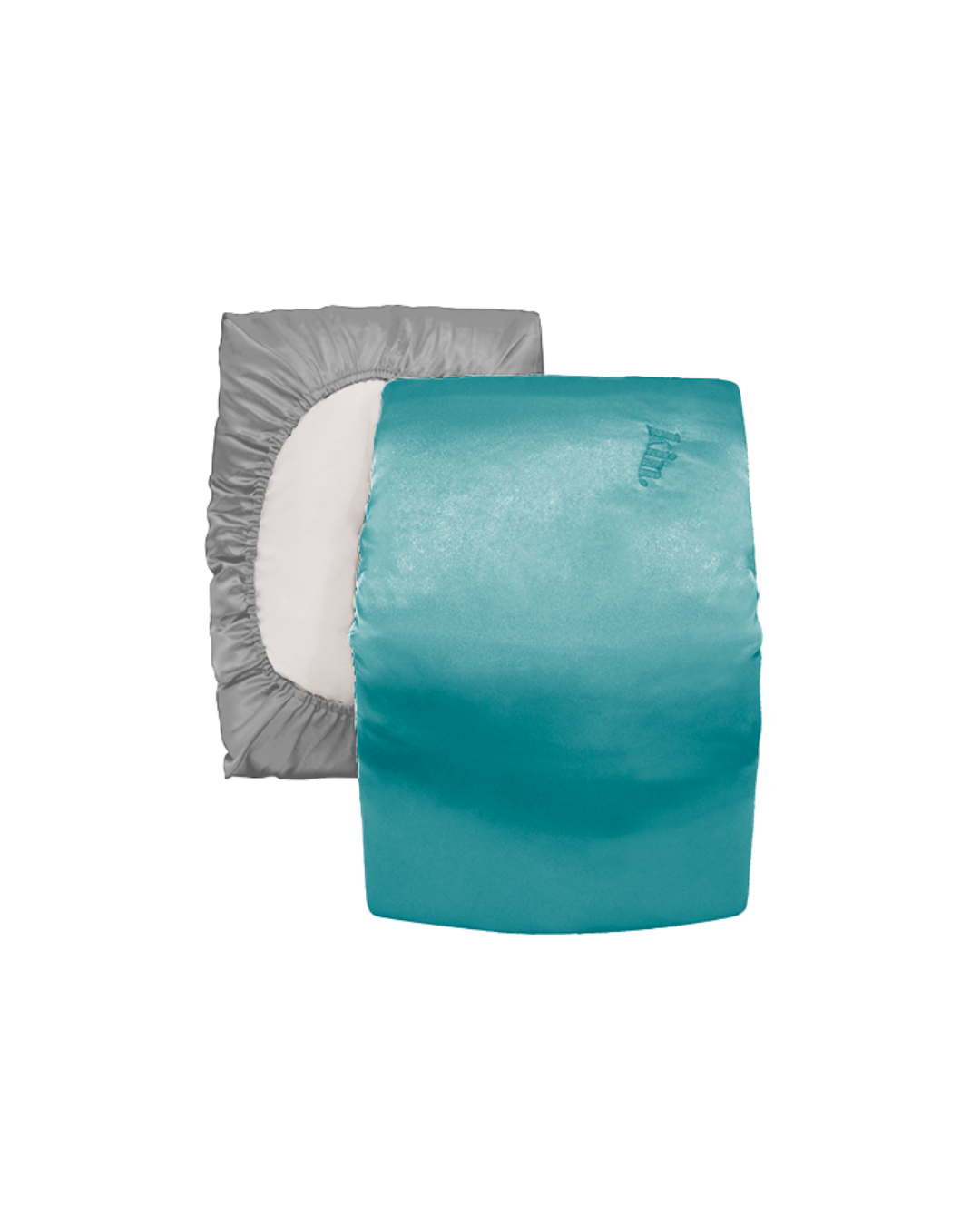 Aqua Blue Reversible Satin Bonnet Pillowcase