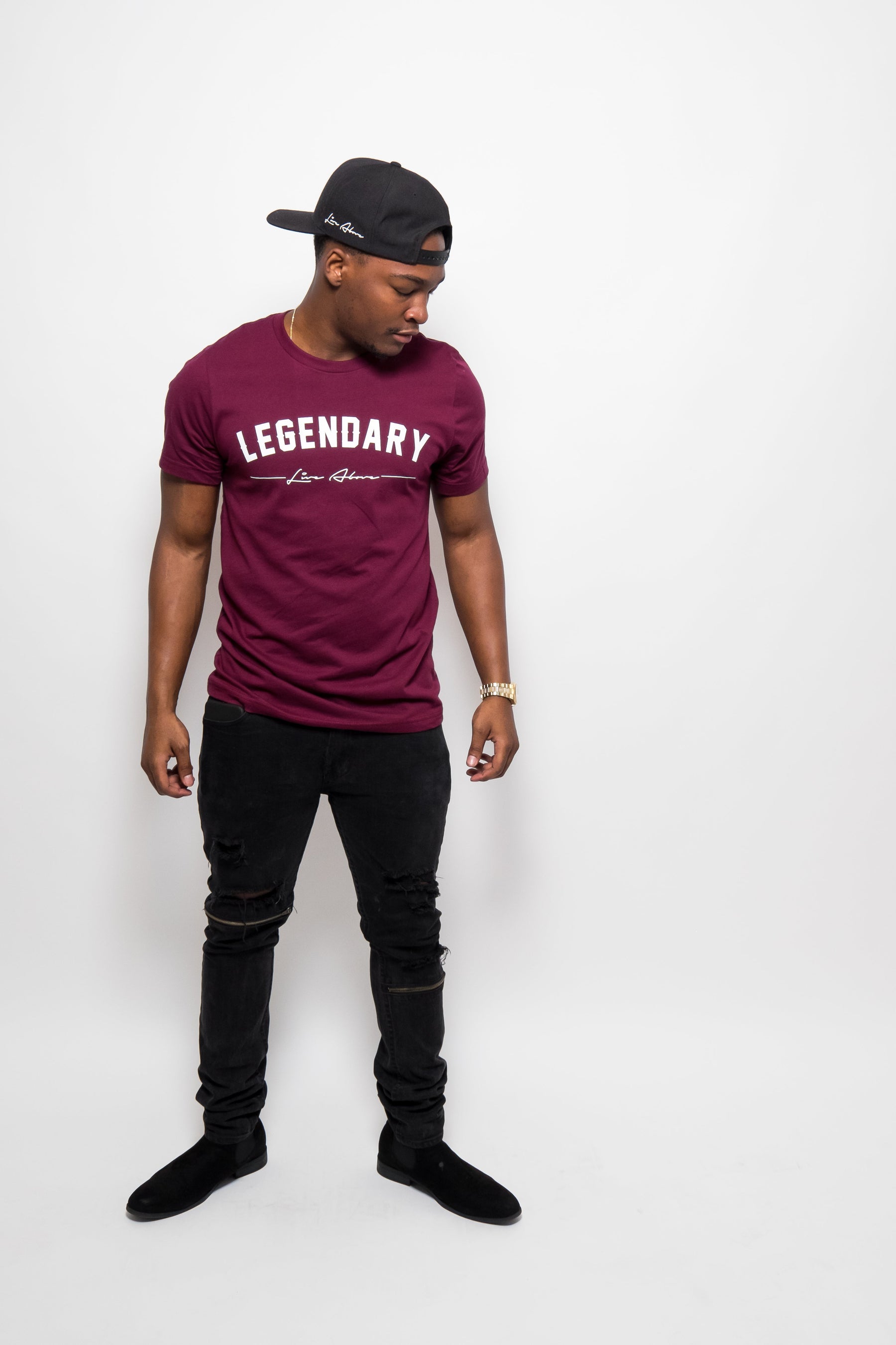 Legendary Tee- Maroon/White - The Shade Room Shop