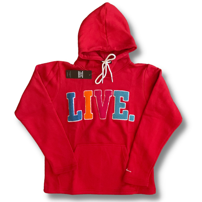 Live Chenille Hoodie- Red - The Shade Room Shop