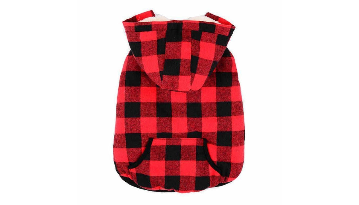 Flannel Detachable Hood Jacket | Dog Clothing - The Shade Room Shop