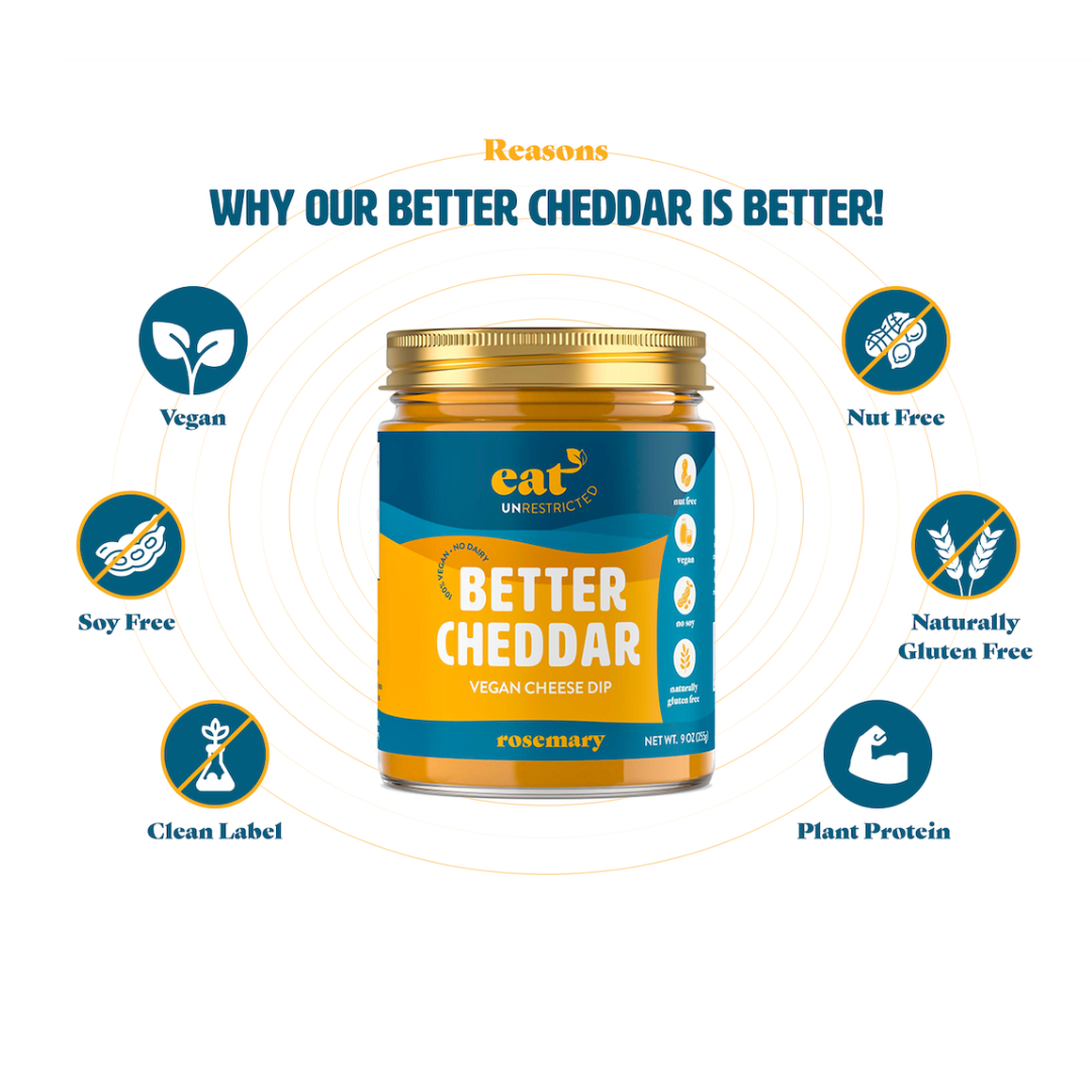 Garlic Better Cheddar - Vegan Cheese (9 Oz) - 3 Jar Set