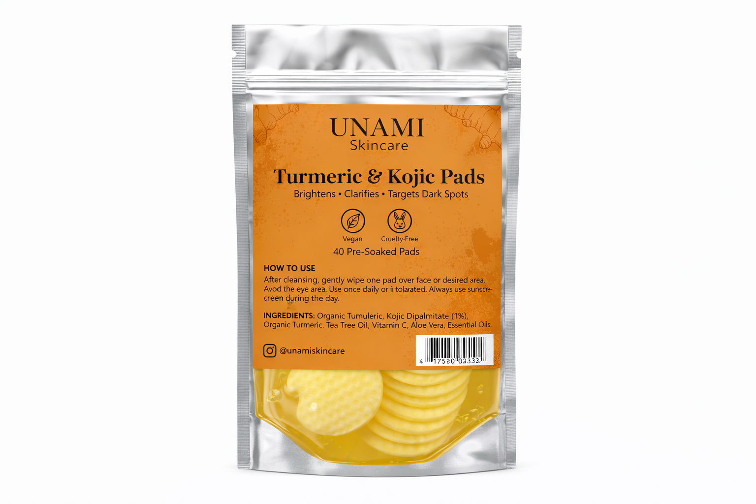 Turmeric & Kojic Acid Exfoliating Pads (40 Pads)
