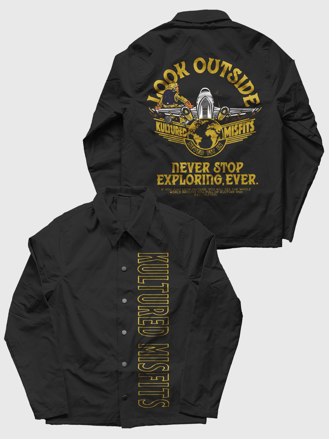 LOOK OUTSIDE COACHES JACKET (SHAQ X QUAVO X KM COLLAB) / BLACK