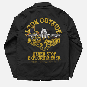 LOOK OUTSIDE COACHES JACKET (SHAQ X QUAVO X KM COLLAB) / BLACK