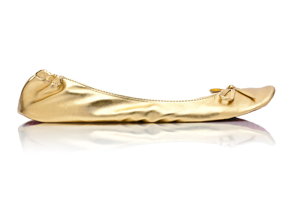 Metallic Gold Rollable Flats