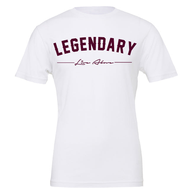 Legendary Tee- White/Maroon