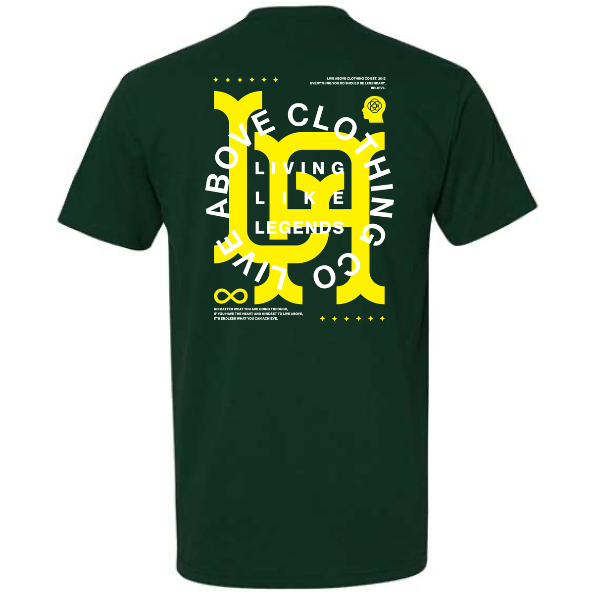 Like Legends Tee- (Forest Green/Yellow/White)