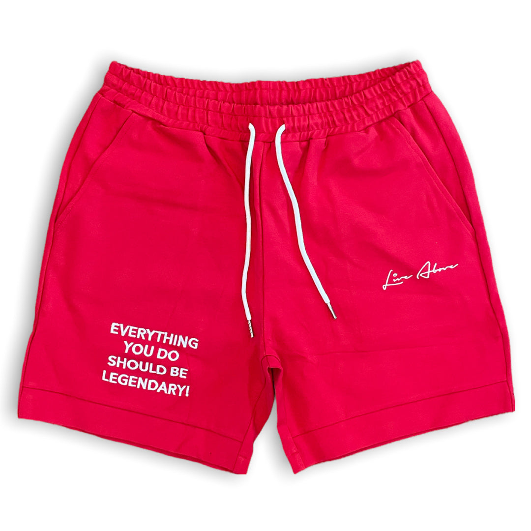 Live Above Tech Fleece Shorts- Red