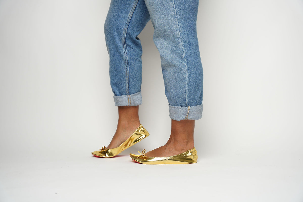 Metallic Gold Rollable Flats - The Shade Room Shop