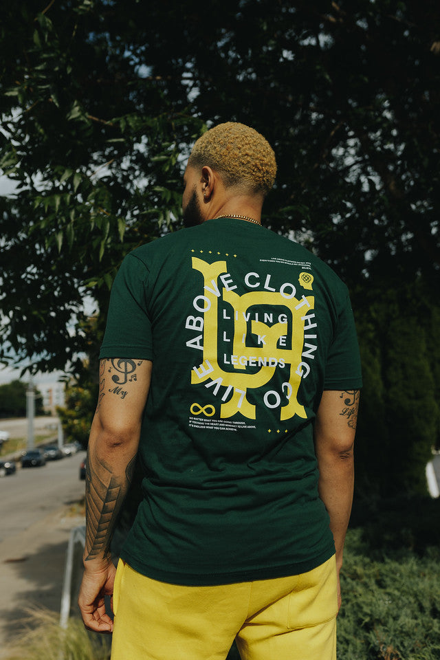 Like Legends Tee- (Forest Green/Yellow/White) - The Shade Room Shop