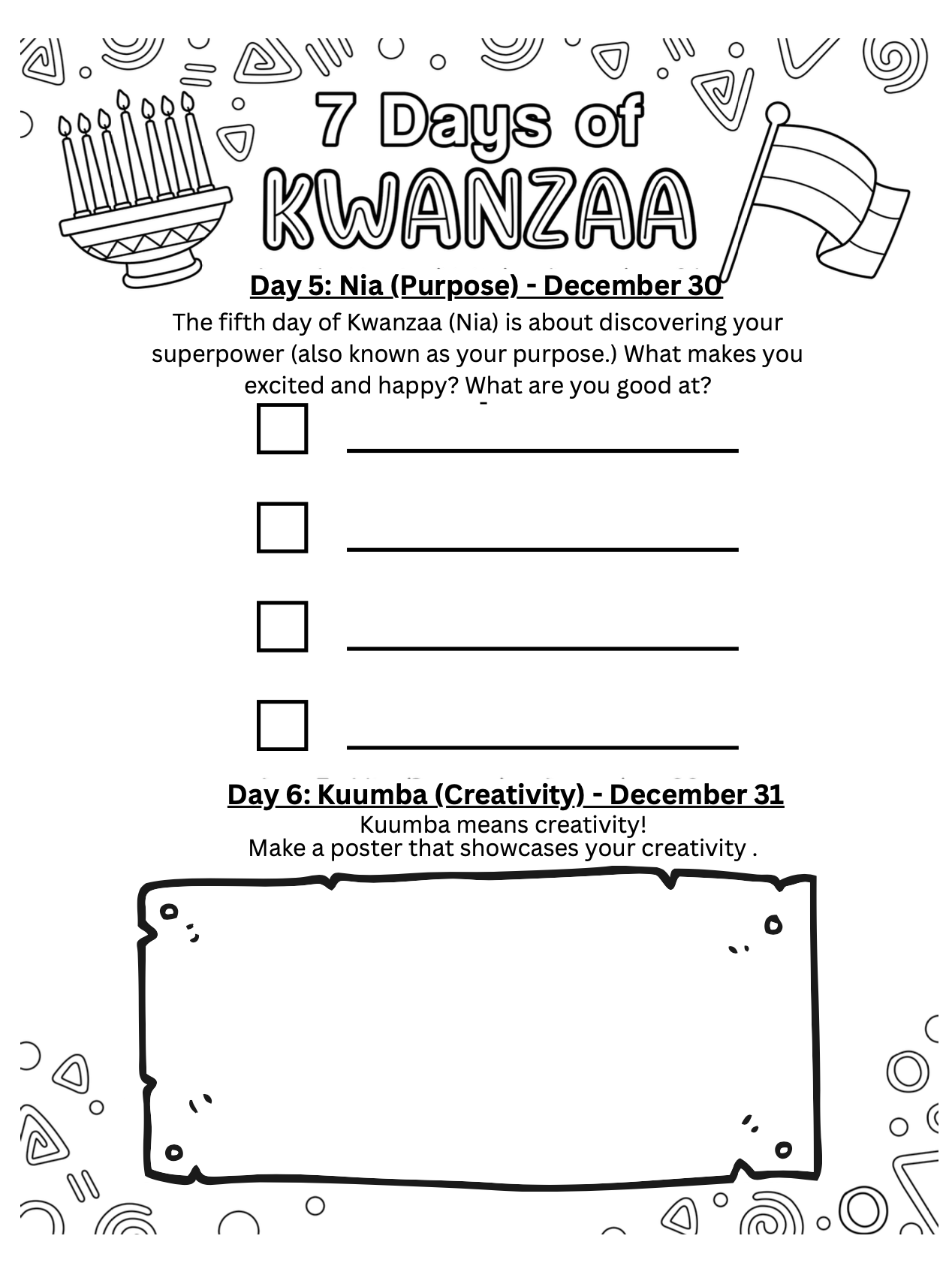 Let It Snow: A Christmas Kwanzaa Coloring Book