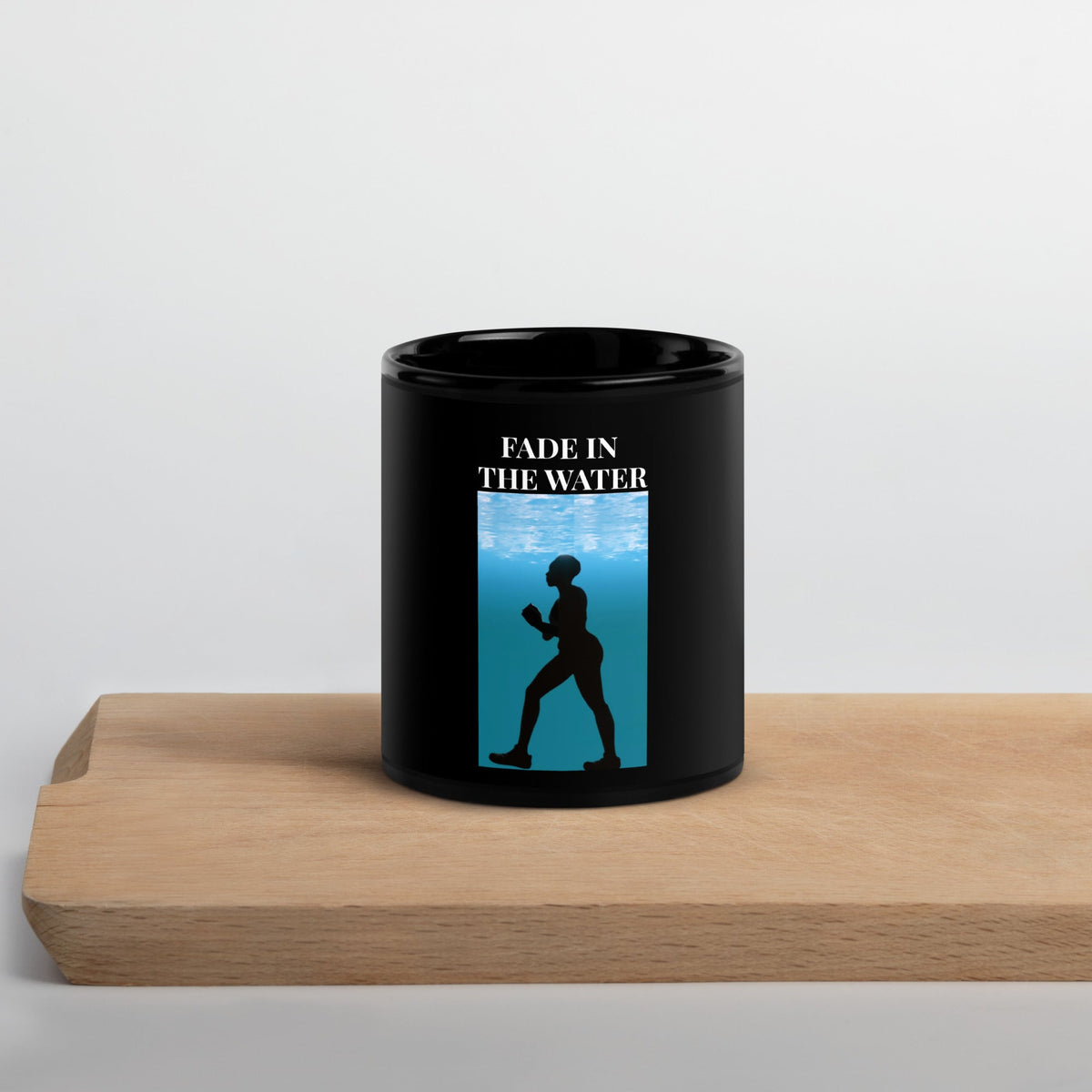 Fade In The Water Graphic Black Glossy Mug