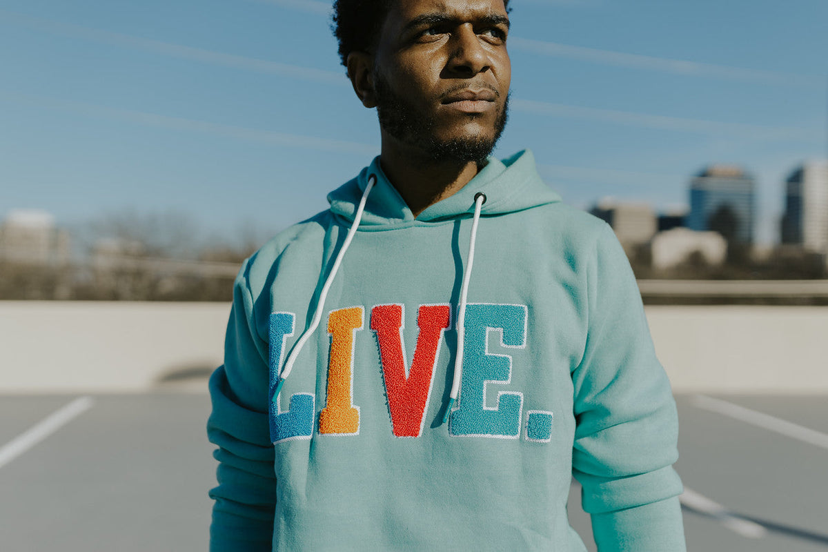 Live Chenille Hoodie- Teal - The Shade Room Shop